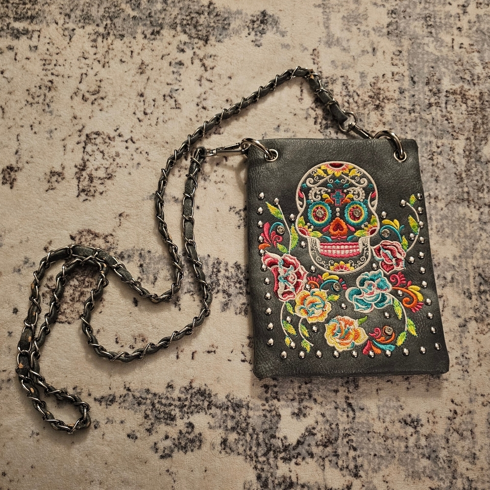 P&G Sugar Skull Crossbody Purse - Picture 2 of 7